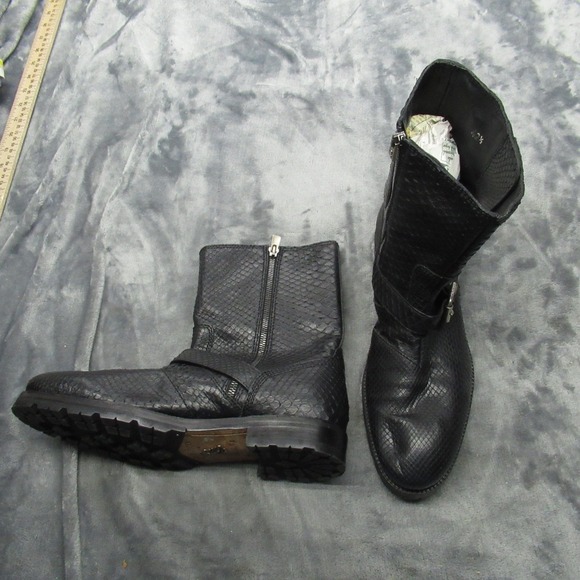 Jimmy Choo Men 9.5 Python Boots BLK Exotic Embos Leather LIGHTLY USED RARE Italy main image 12